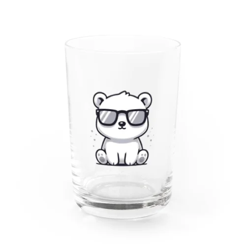 クールなサングラスのホワイトベア Water Glass