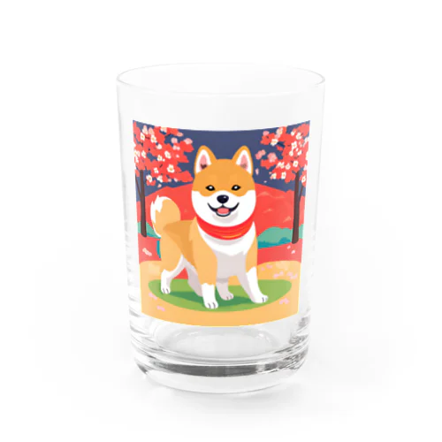日本の守り手秋田犬 Water Glass