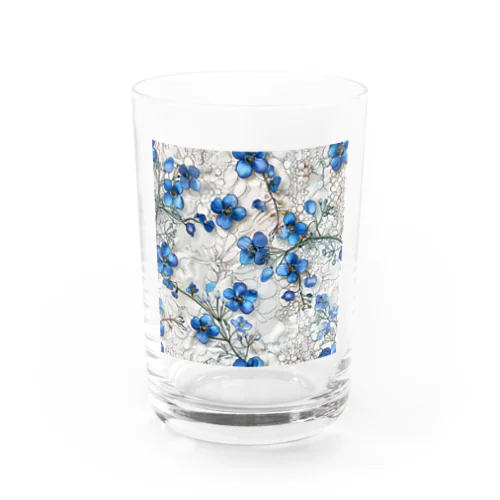 可愛い青色の小さな花 Water Glass