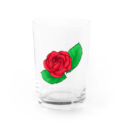 真紅の薔薇 Water Glass