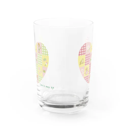 めいいっぱいの春-green&pink Water Glass