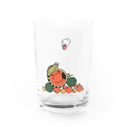 イグアナがアレを邪魔してくる（ナチュラル） Water Glass