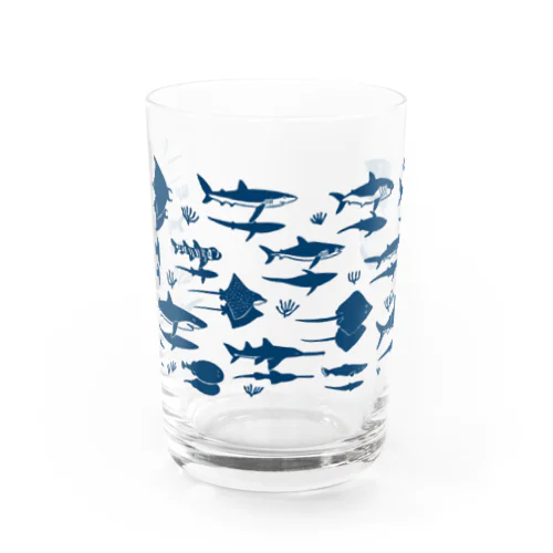 サメとエイと影 Water Glass