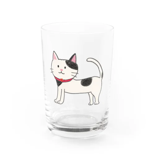 「くろぶちにゃん – おすまし猫の横顔」 Water Glass