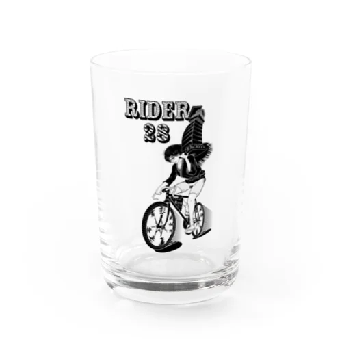 rider28 #1 (black ink) Water Glass