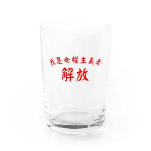 I am a FEMINIST “解放” Water Glass