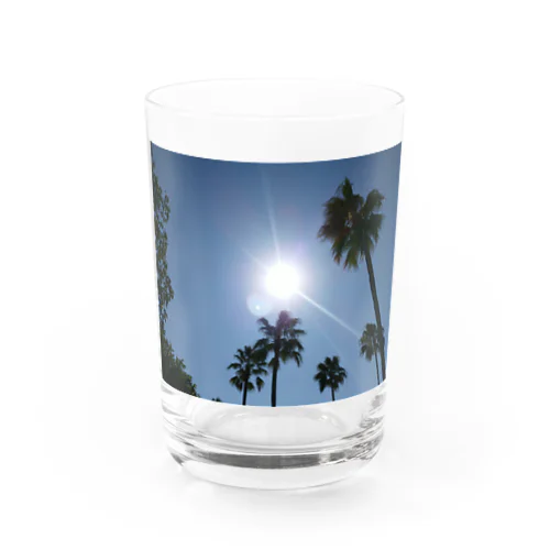ヤシの木と太陽 Water Glass