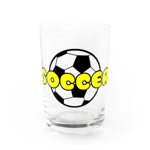 サッカーボール柄（文字入り） Water Glass