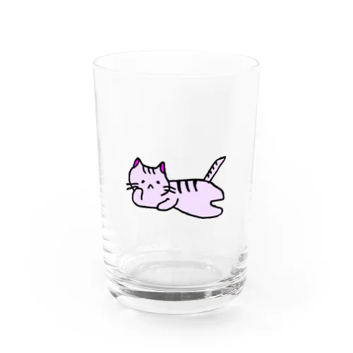 ごろごろねこ（紫） Water Glass