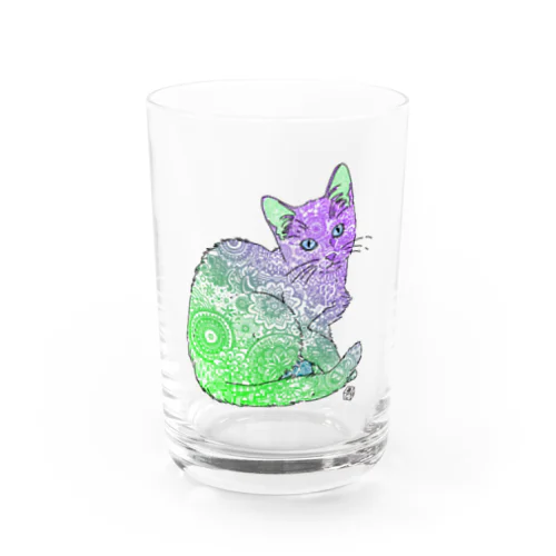 ゼンタングルねこ③ Water Glass