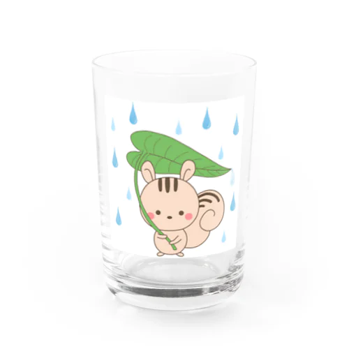 リスと葉っぱの雨傘 Water Glass