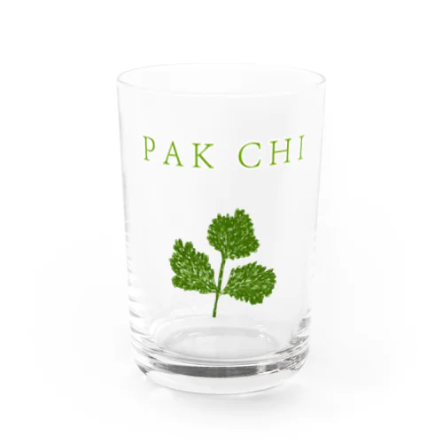 この夏おすすめ！グルメデザイン「パクチー」（Tシャツ・パーカー・グッズ・ETC） Water Glass