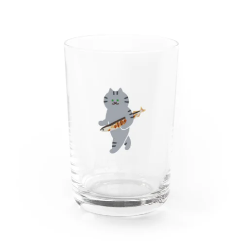 盗んだ焼きサンマと歩き出すねこ Water Glass