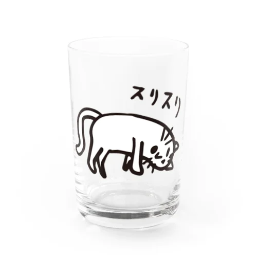 路地から出てきたへんな猫 cat Water Glass