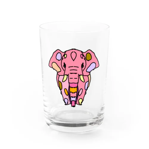 Elephant☆PINK　(ピンク色の象)　Full of vitality　(フル　オブ　バイタリティ) Water Glass