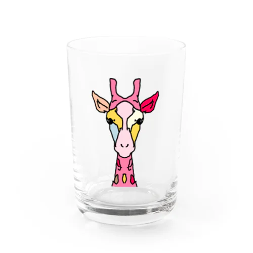 giraffe☆pink　(ピンク色のキリン)　Full of vitality　(フル　オブ　バイタリティ) Water Glass