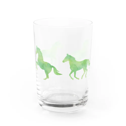 草原と馬 Water Glass