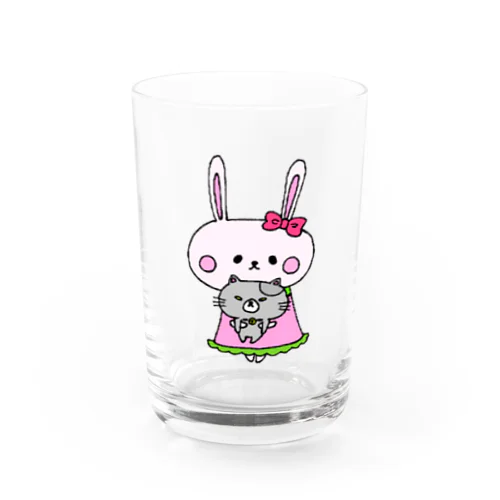 うさぎさんとつり目にゃんこ Water Glass