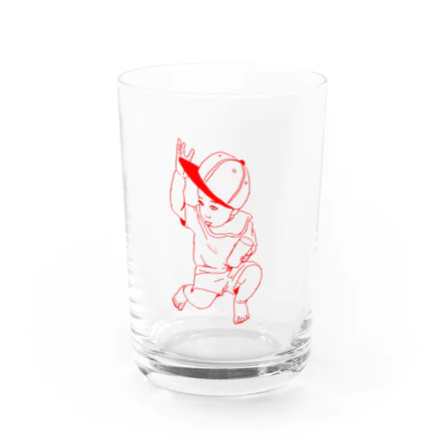 キャップをかぶる息子さん＊ Water Glass