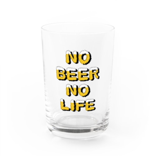 NO BEER NO LIFE。(文字のみバージョン） Water Glass