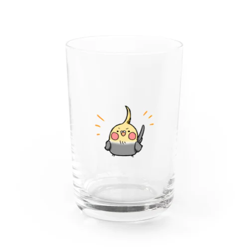 ドヤッとオカメさん Water Glass