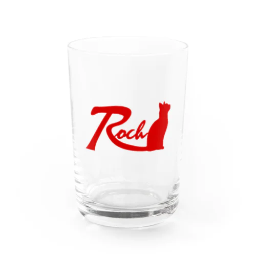 Rock cat red Water Glass