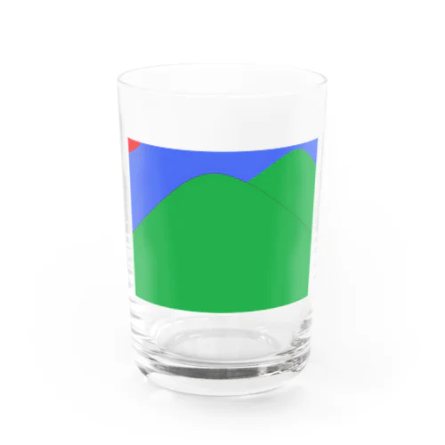 大きな二つの山と太陽 Water Glass