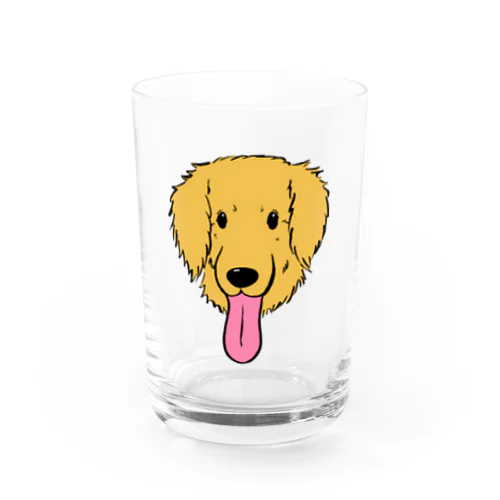 ながーいベロのわんこ(ゴールデンレトリバーVer.) Water Glass