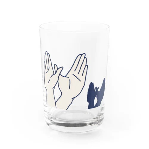 影絵グラス＿鳩（青） Water Glass