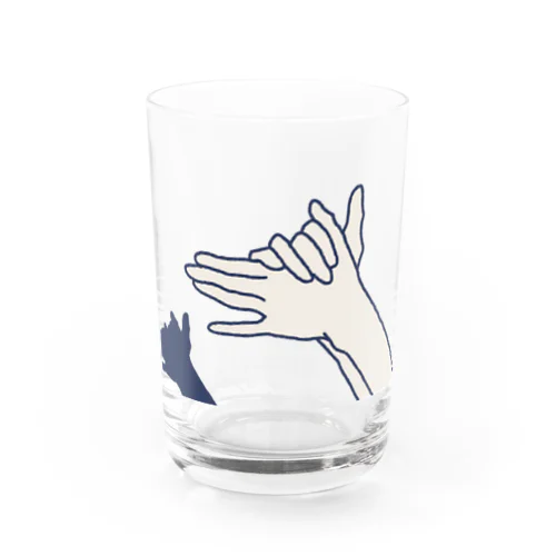 影絵グラス＿イヌ（青） Water Glass