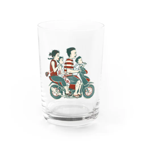 【バリの人々】バイク家族乗り Water Glass