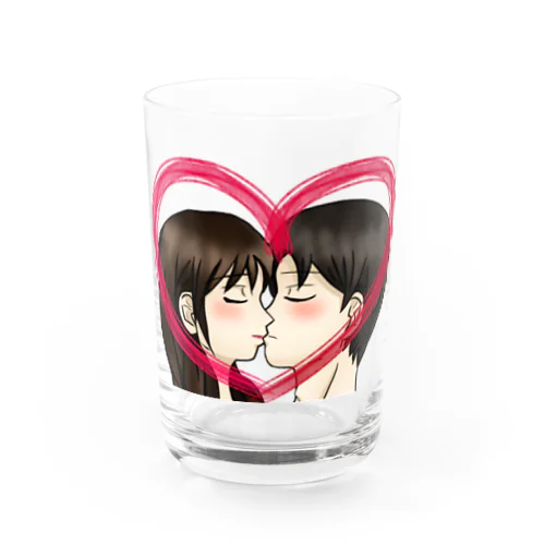 Kiss with heart♥ Water Glass