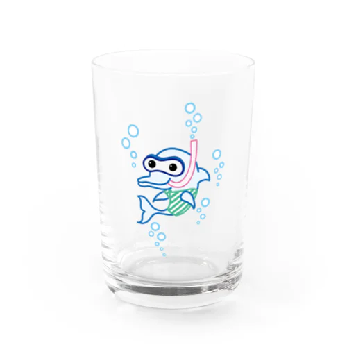 スノーケルするイルカ♪ Water Glass