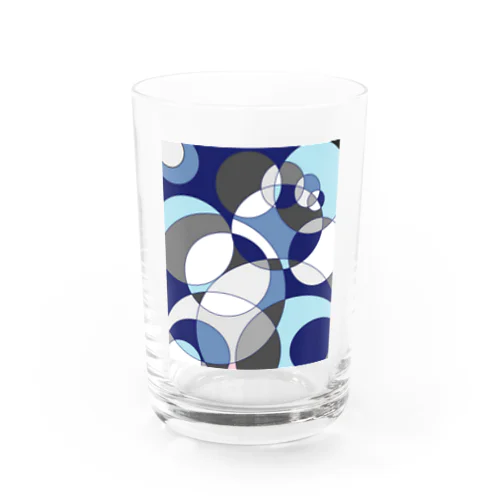 丸模様　青 Water Glass