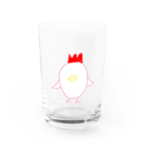 真顔なにわとりさん Water Glass