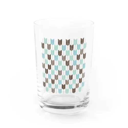 チョコミント矢絣 Water Glass