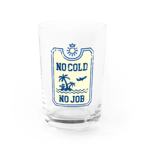 冬と仕事のない国の入国スタンプ(紺とレモン色) グラス