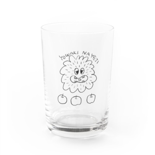 弱気なイエティモノクロ Water Glass