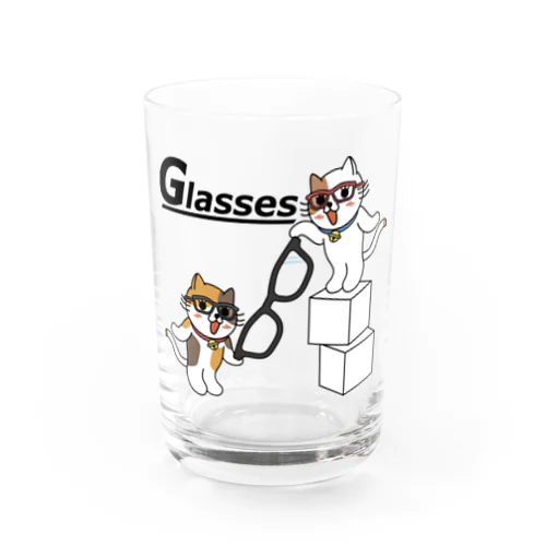 メガネにゃんこ Water Glass