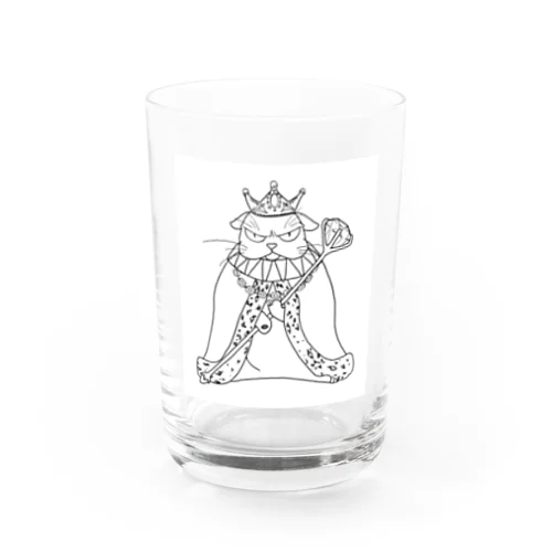 angry cat king Water Glass