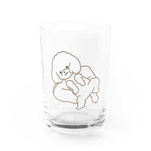 のびのびわんこ(透明) Water Glass