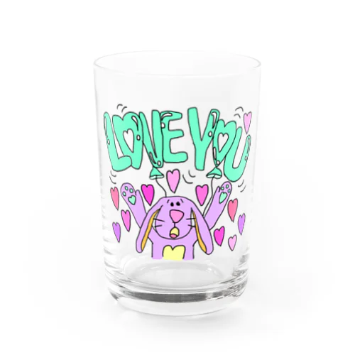 LOVE YOU Bunny Water Glass