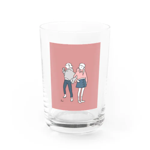 友達とリンクコーデ ピンク Water Glass