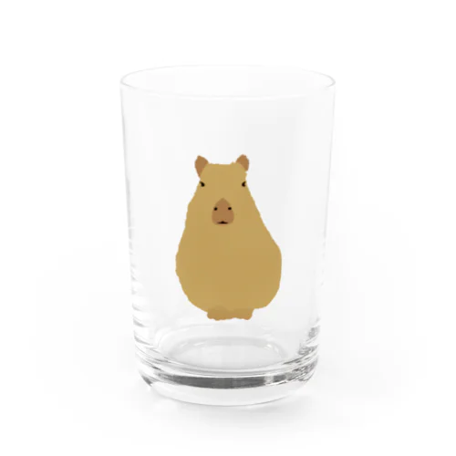 正面のカピバラ Water Glass