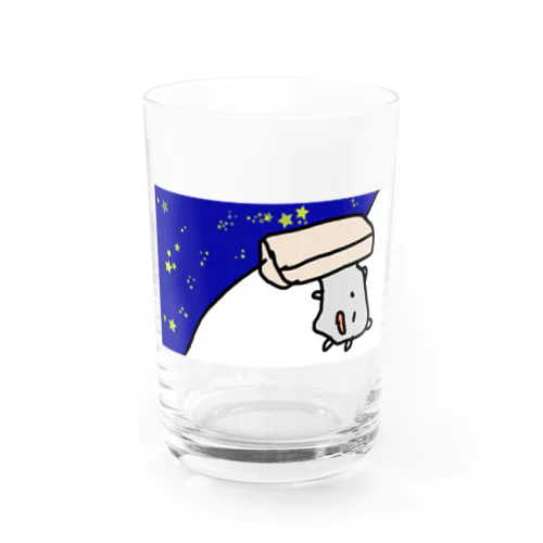 クーラーから宇宙に旅立つねこです Water Glass