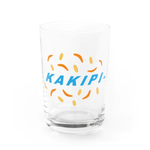 KAKIPI- ロゴ 青 Water Glass