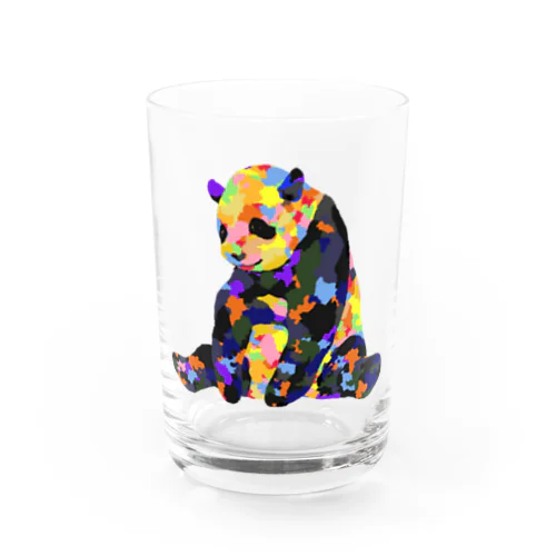 カラフルなパンダ Water Glass