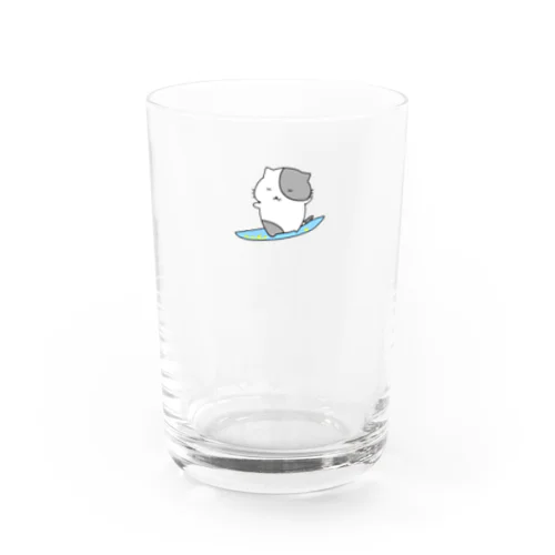 猫ぶんちゃん波乗り　 Water Glass