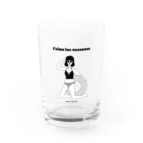 J'aime les vacances　 Water Glass