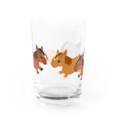 5HORSES☆馬の群れ（5頭） Water Glass